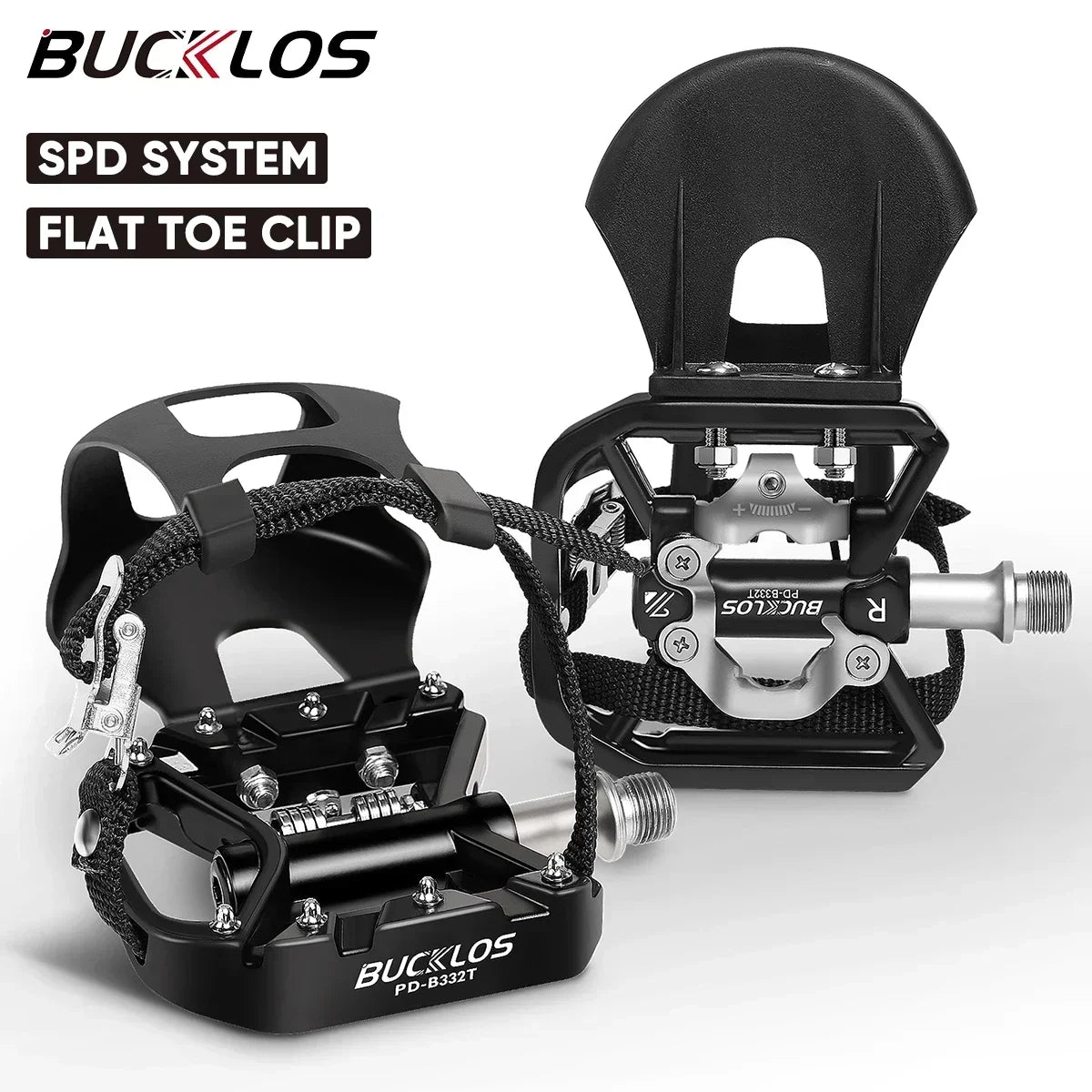 BUCKLOS Dual Function MTB Bike Pedals – Aluminum Alloy Non-Slip MTB Bicycle Pedals Nixie Dual Side Pedals