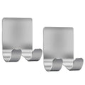 2-Pack Stainless Steel Razor Holder Bathroom Wall Hook Organizer Bathroom Hook Organizer Nixie Silver