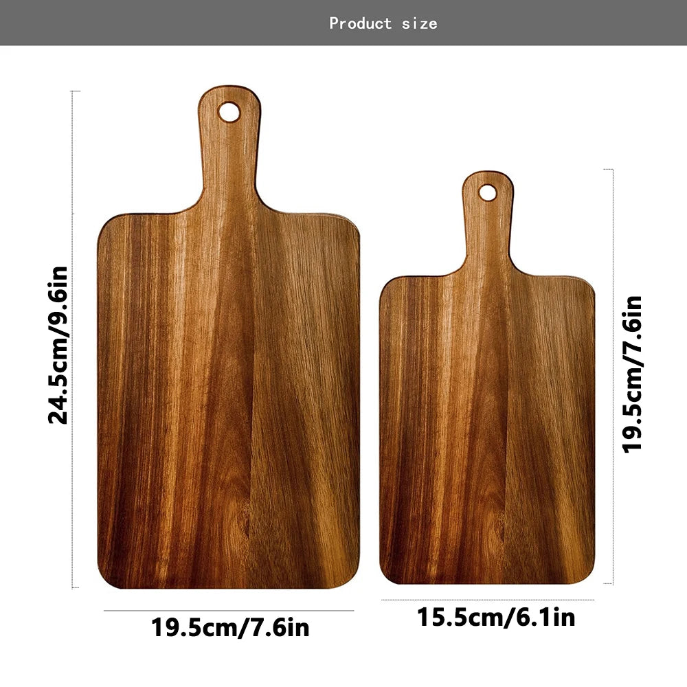 Acacia Wood Cutting & Serving Board with Handle | Charcuterie Wood Cutting Board Nixie