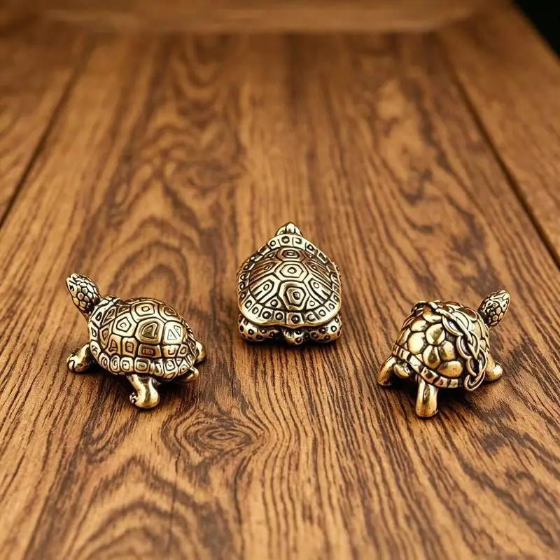 Solid Brass Mini Turtle Figurine | Antique Tea Pet Ornament