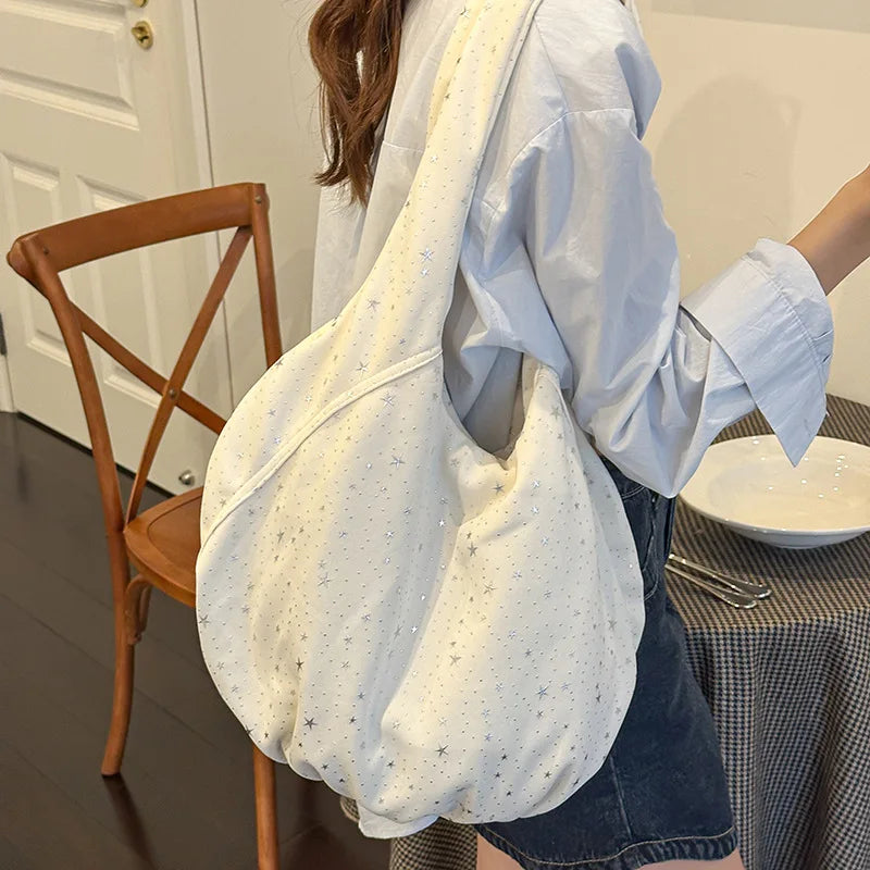 Korean Star Pattern Tote Bag – Large Shoulder Bag | Nixie Tote Shoulder Bag Nixie