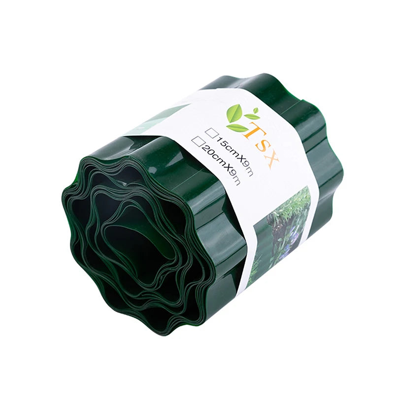 Flexible Plastic Lawn Edging Border 9m Roll – 10/15/20cm