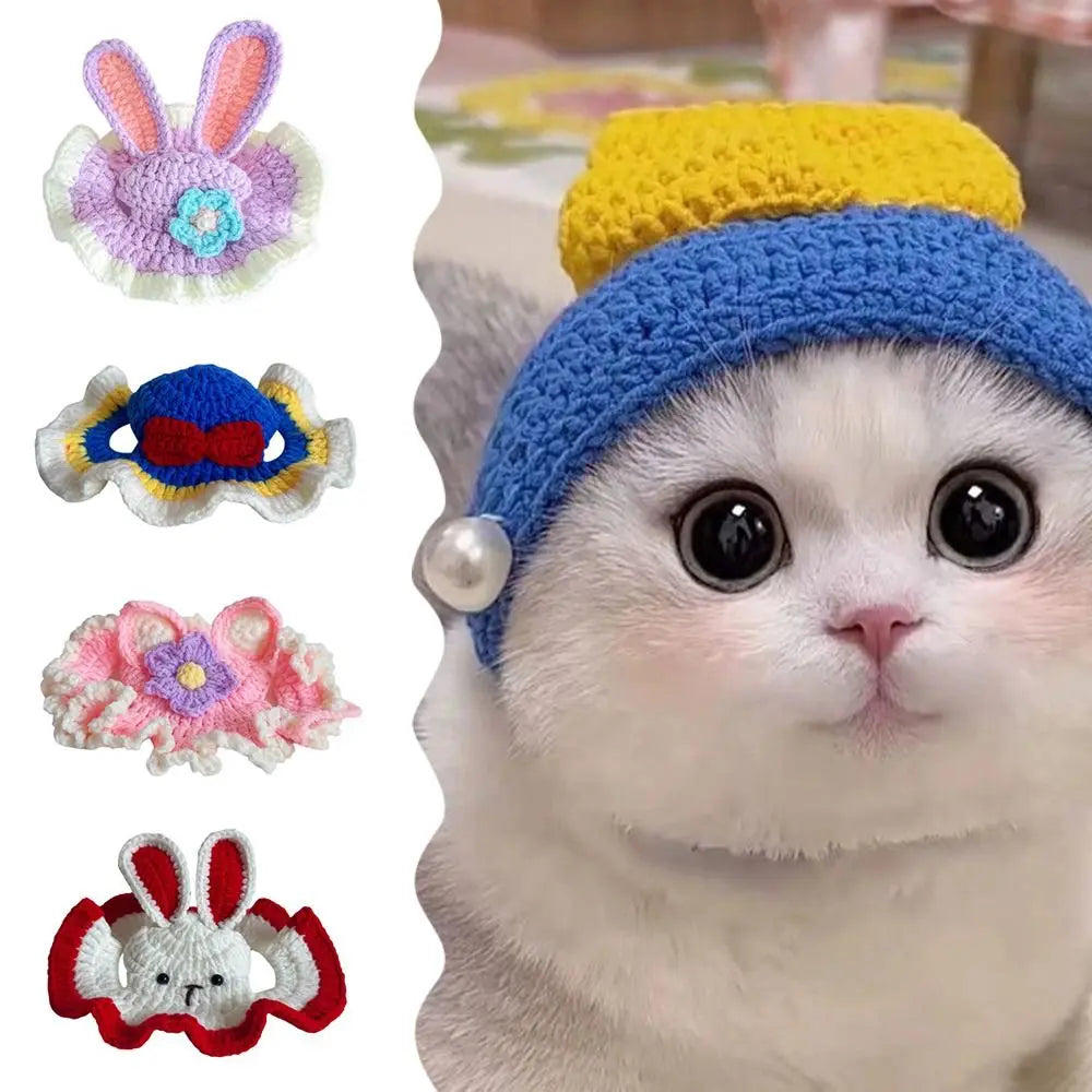 Handmade Funny Cat Hat – Pet Cosplay Party Photo Shoot Headwear Pet Costume Hat Nixie