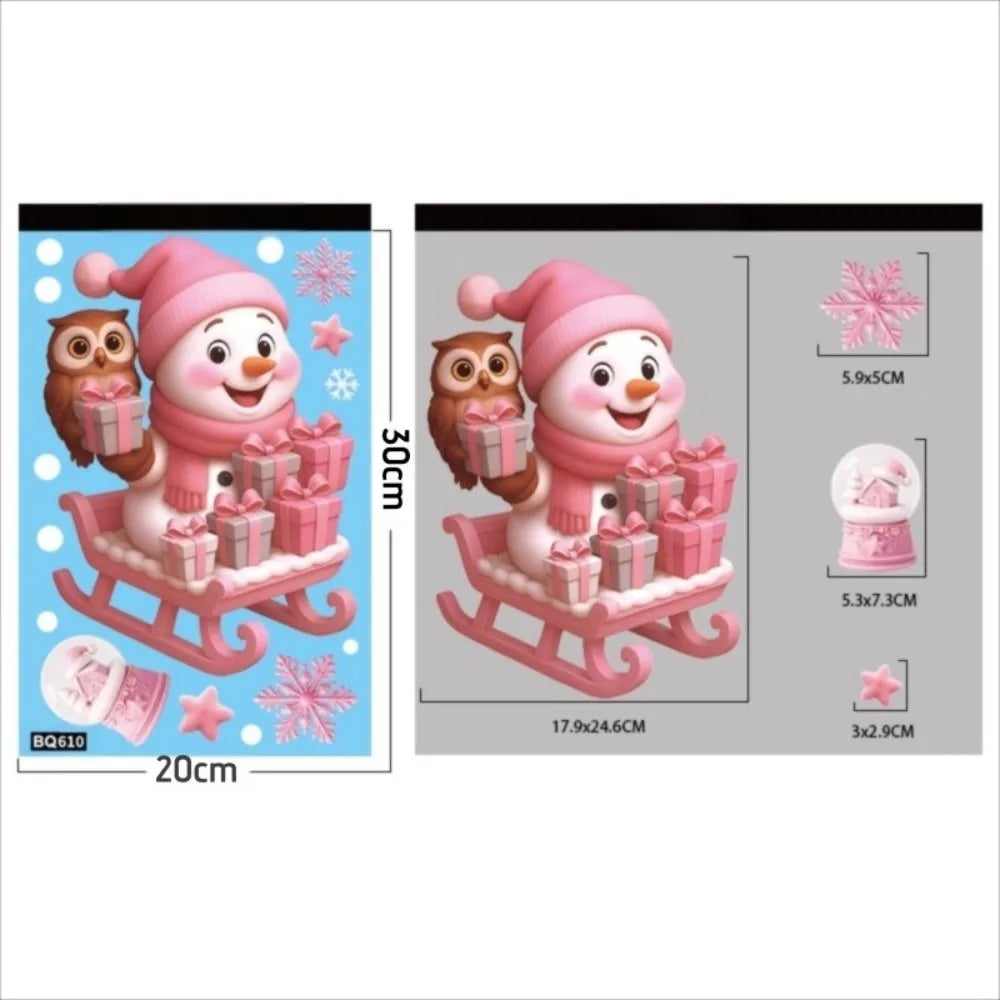 Waterproof PVC Christmas Window Stickers – Santa & Snowflake