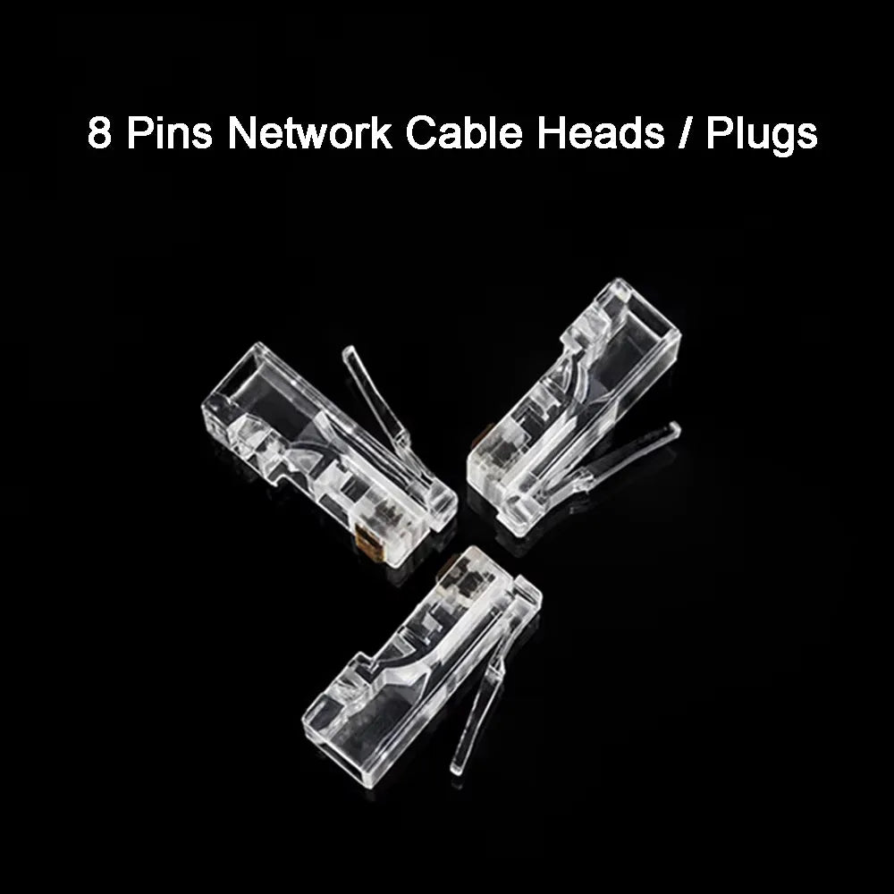 RJ45 Crystal Plugs 50/100 Pack – Cat5 Cat5e Cat6 8P8C Connectors Network Connectors Nixie