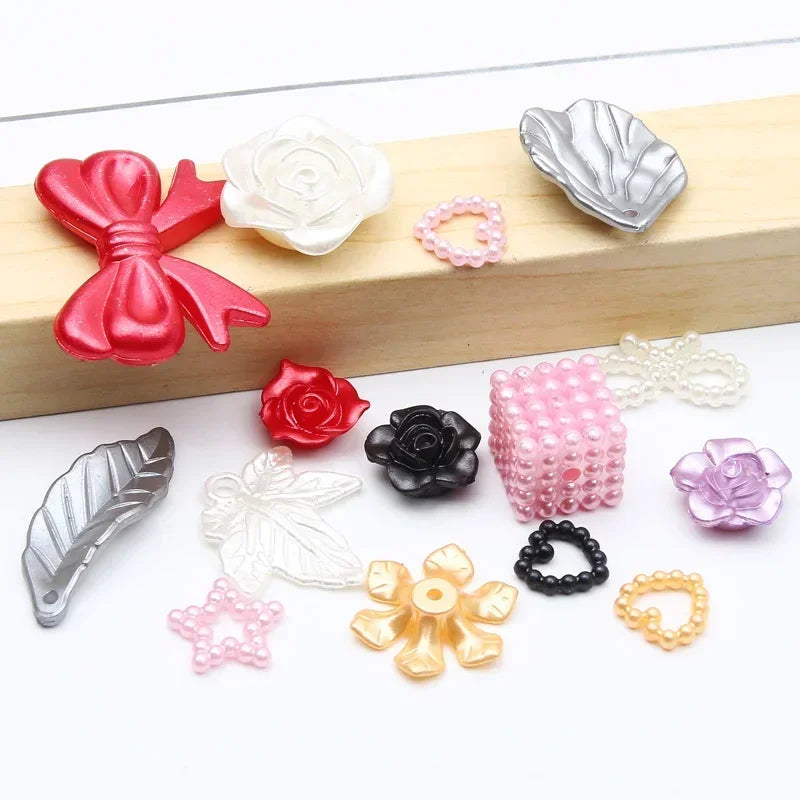 Mixed Acrylic Beads 20g – Hearts Leaves Flowers DIY Jewelry DIY Jewelry Beads Nixie