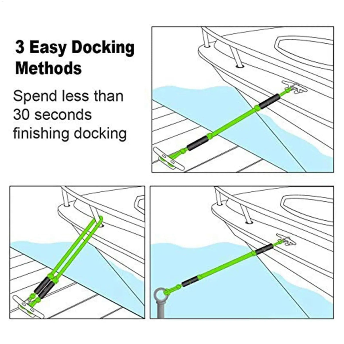 Elastic Bungee Boat Dock Line – Adjustable Mooring Rope