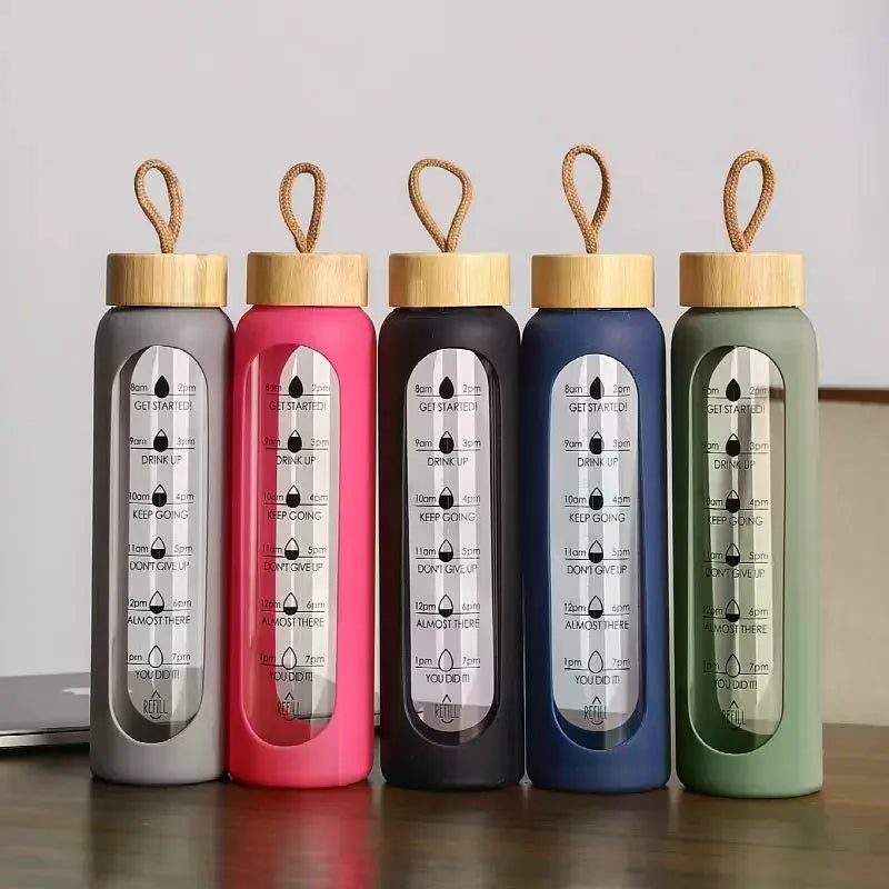 1L Borosilicate Glass Water Bottle – BPA-Free & Leakproof Glass Water Bottle Nixie