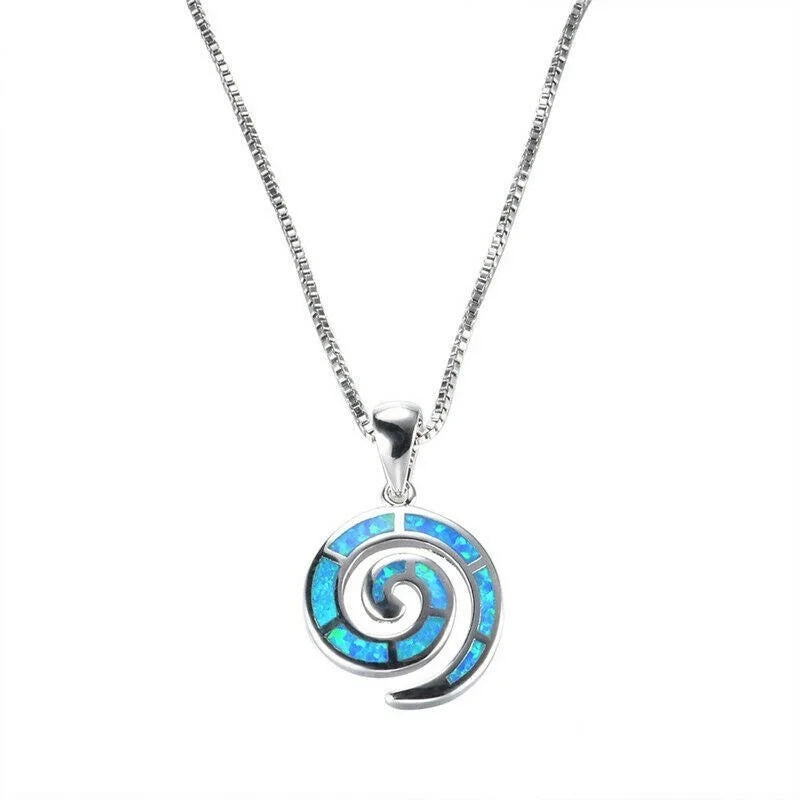 Glass Simulated Opal Pendant Necklace with Mood Tracker | Nixie Pendant Necklace Nixie