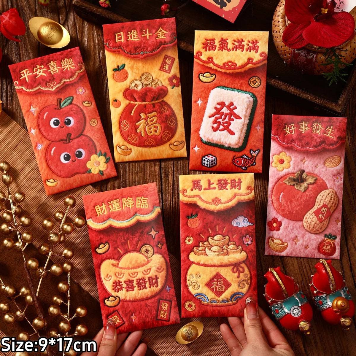 6Pcs 2026 Year of the Horse Red Envelopes – Lucky Money Pouches
