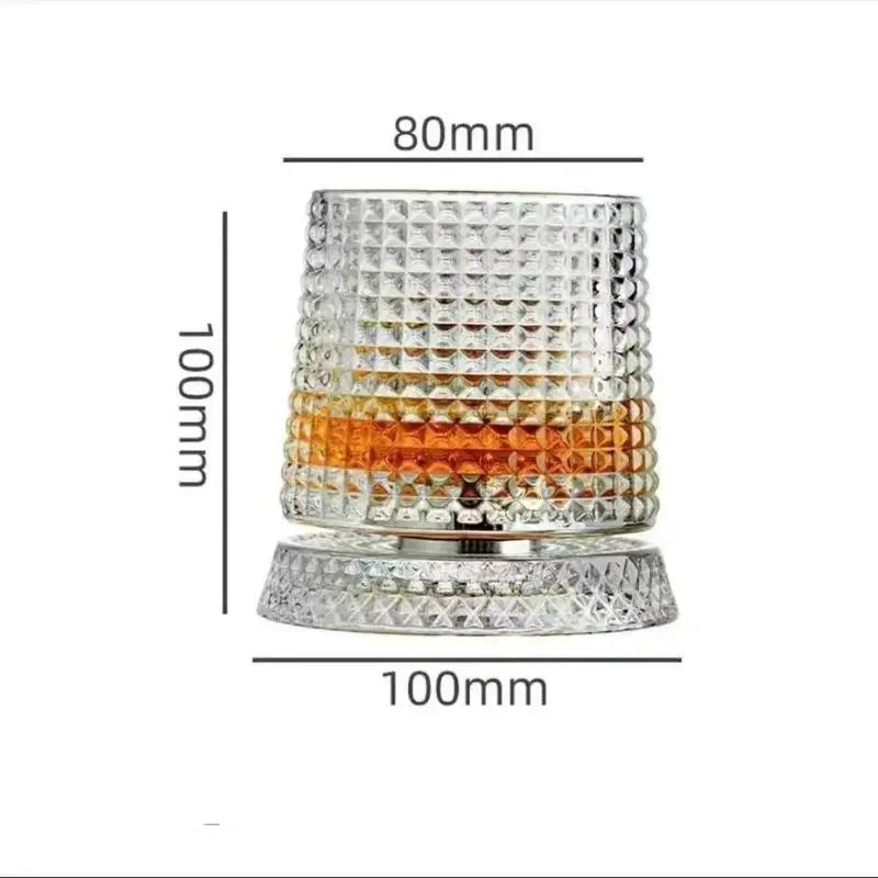 360° Rotating Whisky Tumbler Glass | Crystal Cocktail Drinkware Rotating Whisky Glass Nixie