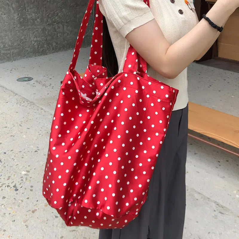 Nixie Retro Polka Dot Tote Bag – Large Women's Shoulder Bag Women's Tote Bag Nixie