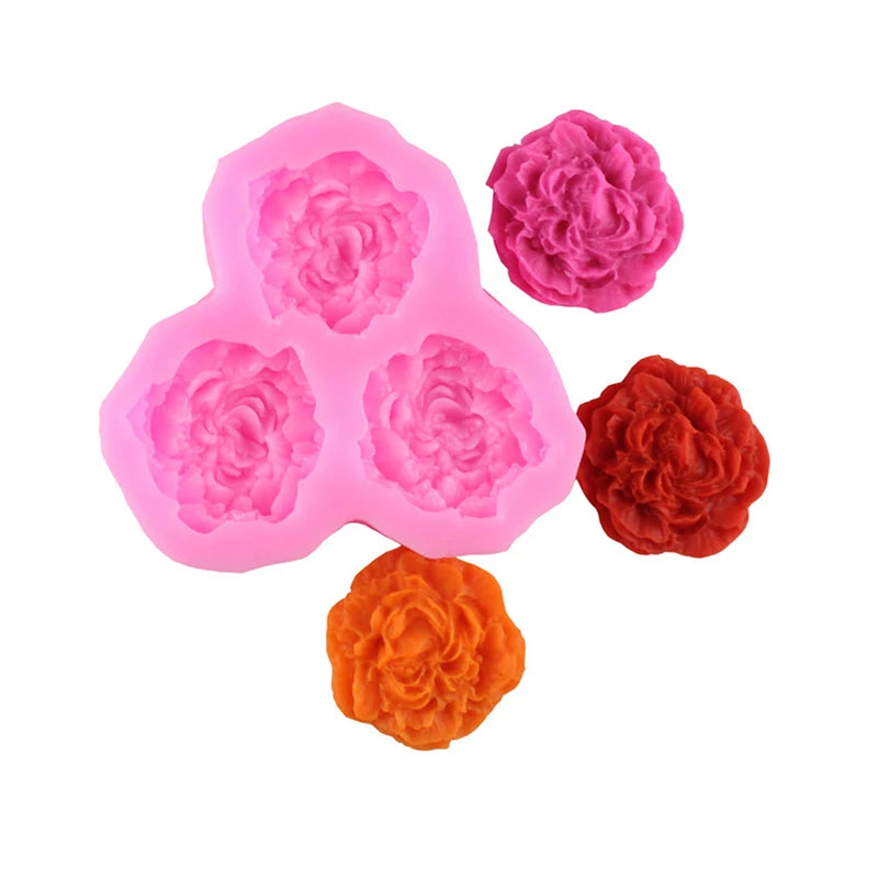 3D Peony Flower Silicone Mold – Fondant, Chocolate & Candy Clay Silicone Baking Mold Nixie