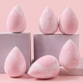 6PCS Makeup Sponge Powder Puff Set – Dry & Wet Beauty Eggs Makeup Sponge Set Nixie Pink