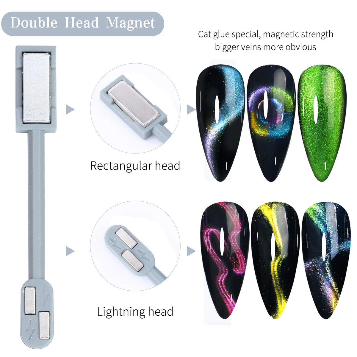 Dual-Ended Nail Magnet for Cat Eye Gel Polish | Nixie Nail Art Magnet Nixie
