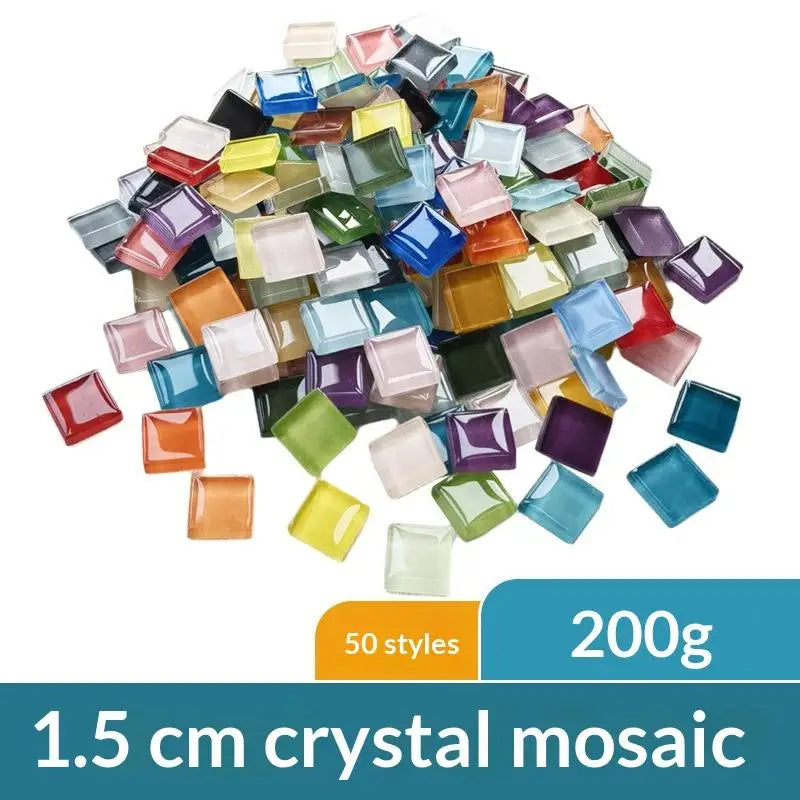 Crystal Mosaic Tiles 1.5cm – 50 Colors 200g DIY Craft Pack Mosaic Craft Tiles Nixie
