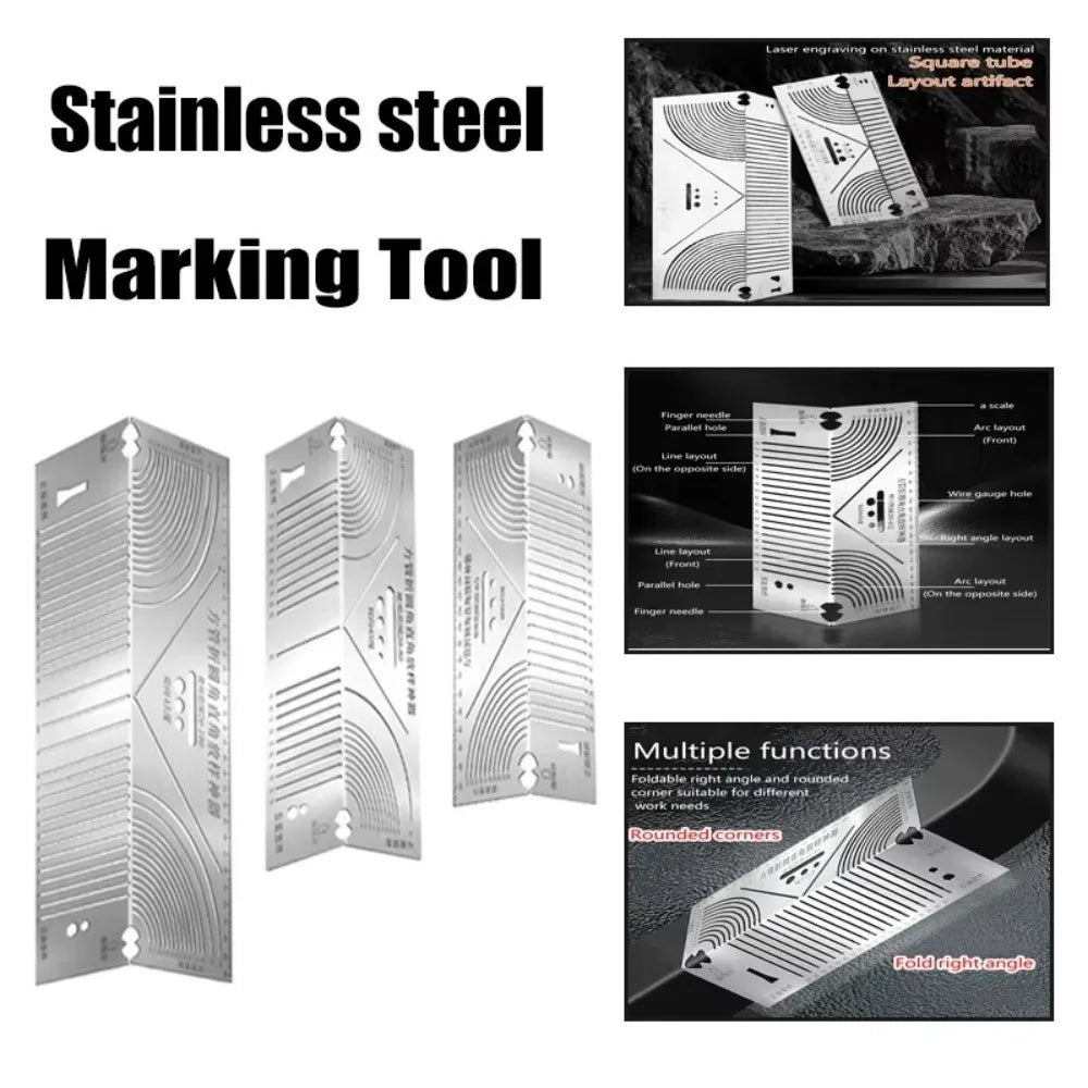 Arc Marking Ruler 90° Folding Right Angle Construction Tool