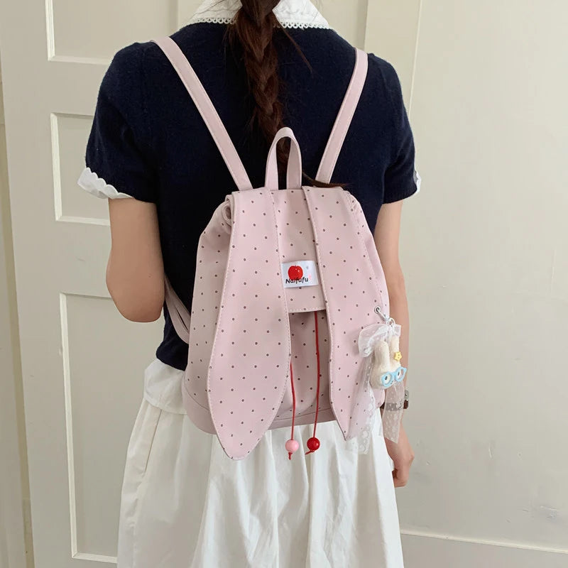 Cute Rabbit Ear Polka Dot Backpack – Women's Casual Bag Women's Backpack Nixie