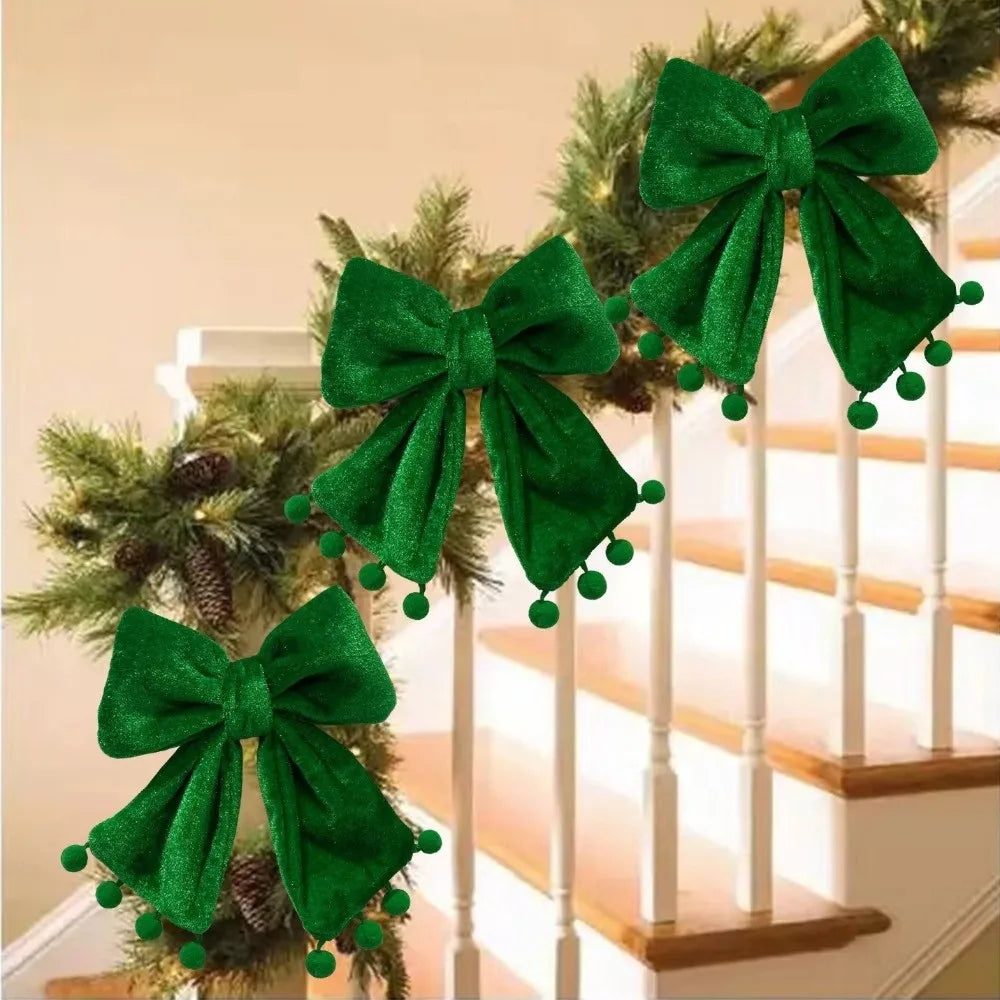 Red Fabric Christmas Bow Ornament – Tree, Wreath & Door Decor