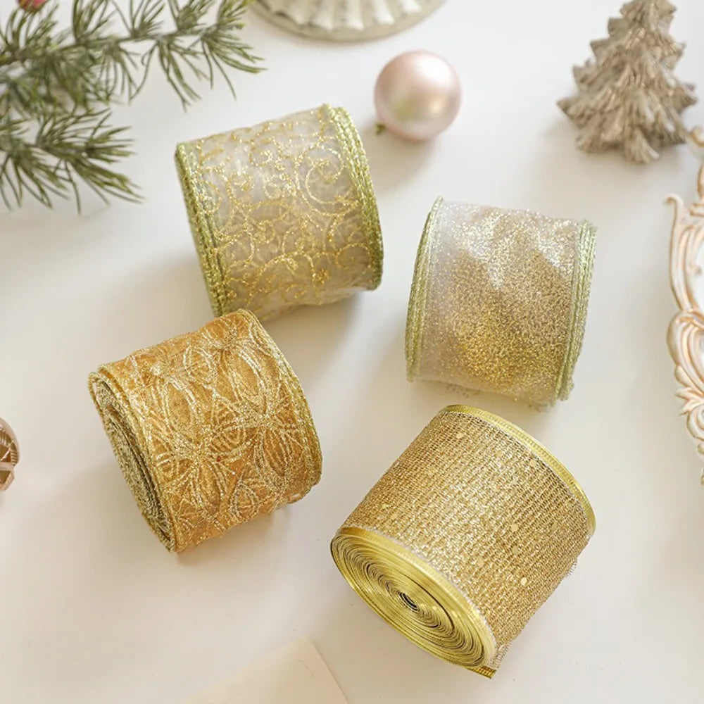 2M Christmas Plaid Linen Ribbon – DIY Xmas Bow & Gift Wrap Christmas Craft Ribbon Nixie