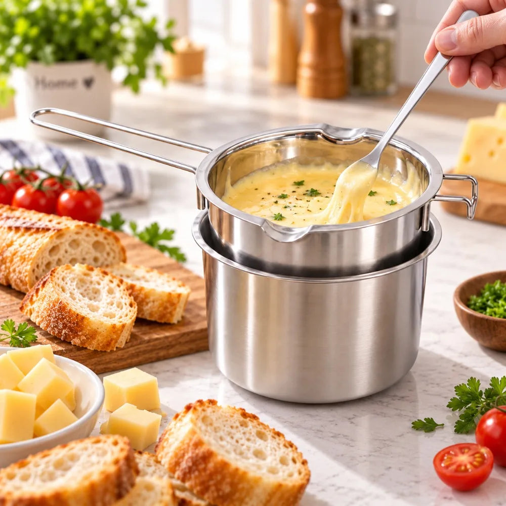 3-Piece Stainless Steel Double Boiler Melting Pot Set Double Boiler Set Nixie