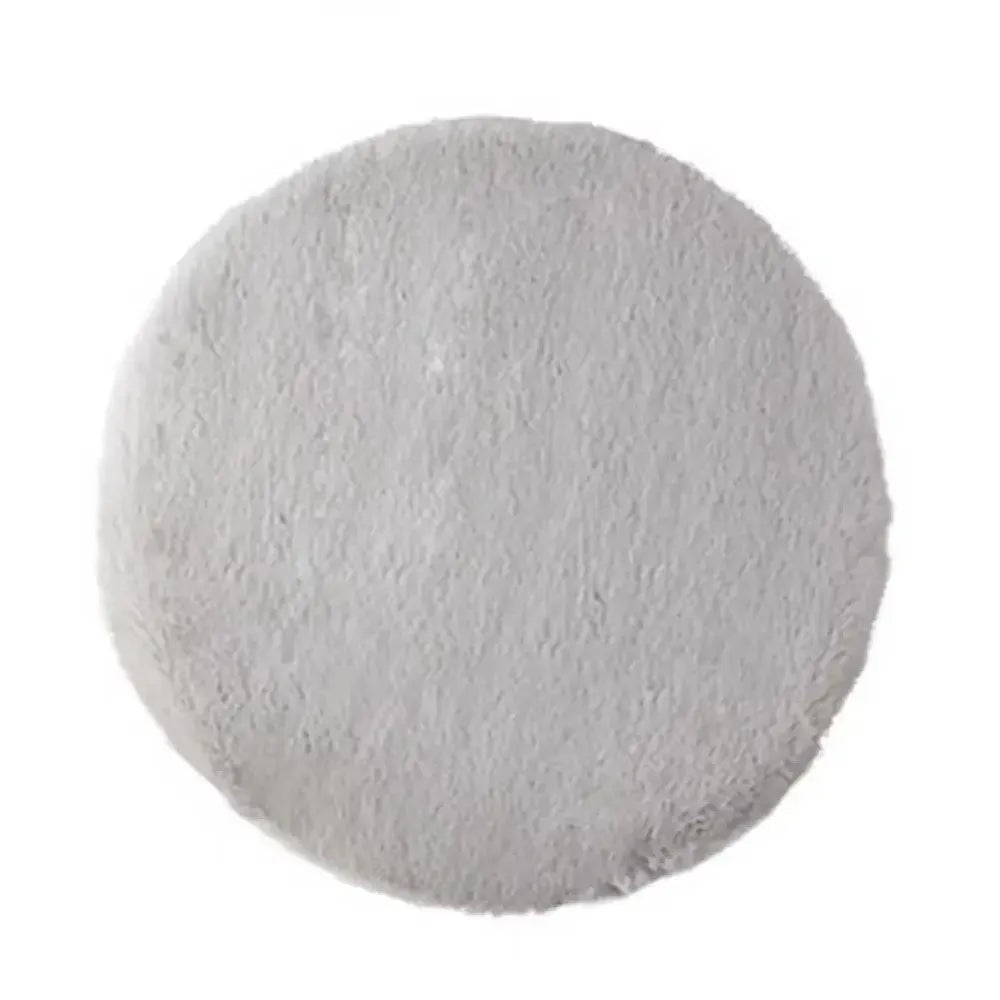 Round Plush Faux Fur Seat Cushion – Soft 45cm Chair Pad Plush Seat Cushion Nixie Grey