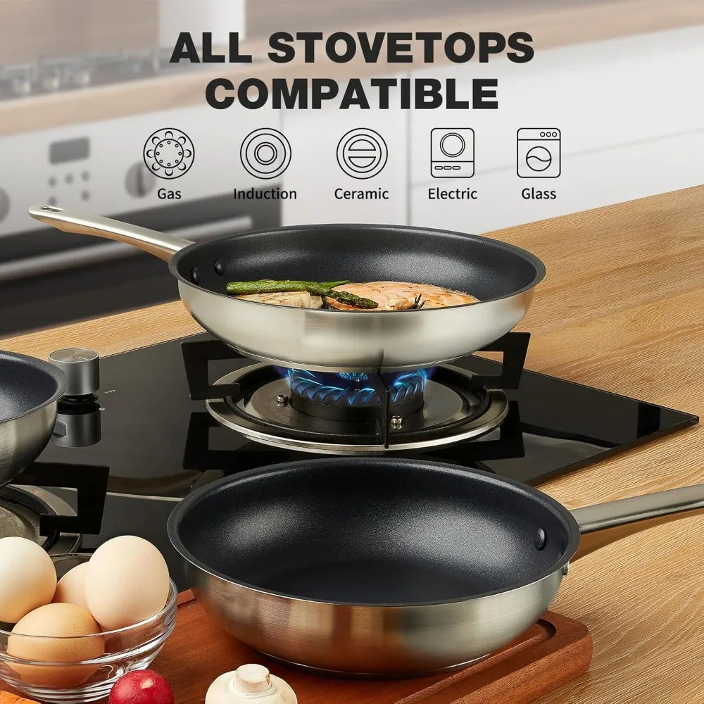 CSK 12-Inch Stainless Steel Nonstick Skillet – Induction & Oven Safe