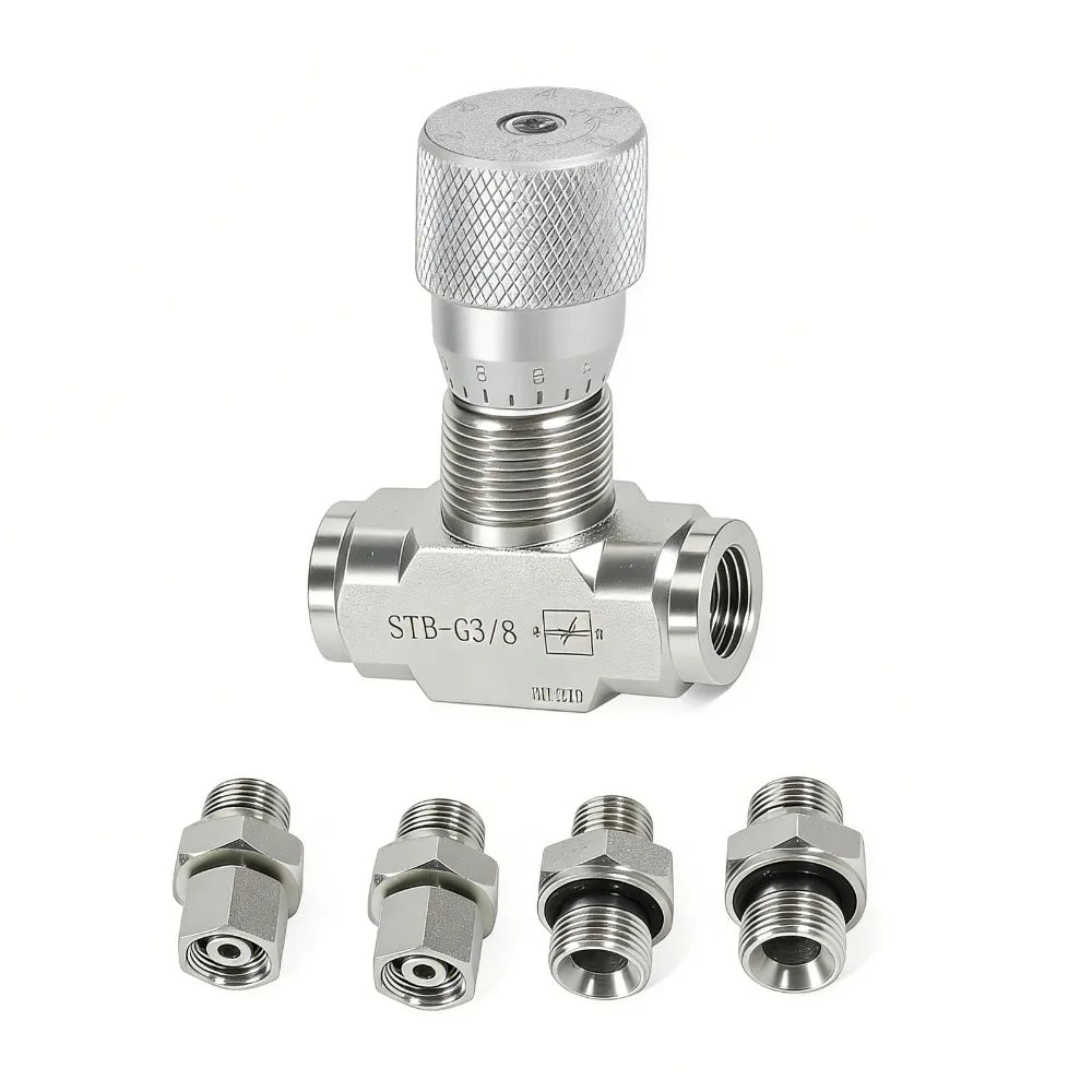 5pcs G3/8 Hydraulic Flow Control Valve L08 Alloy Steel Restrictor Hydraulic Control Valve Nixie