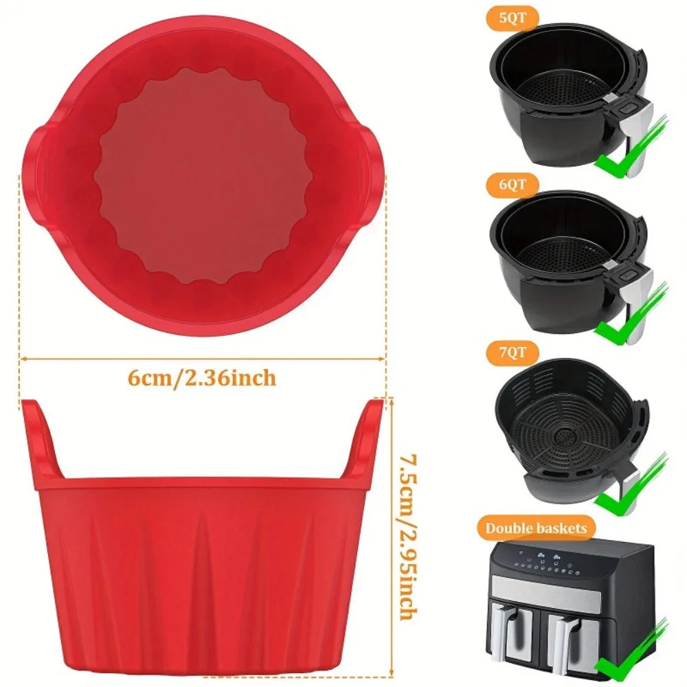 4PCS Non-Stick Silicone Air Fryer Muffin & Cupcake Molds Silicone Baking Molds Nixie