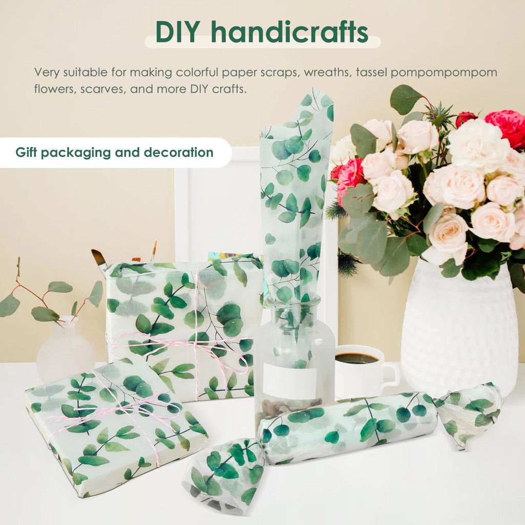100Pcs Green Leaf Tissue Paper 20x14in Botanical Gift Wrap Gift Wrapping Paper Nixie