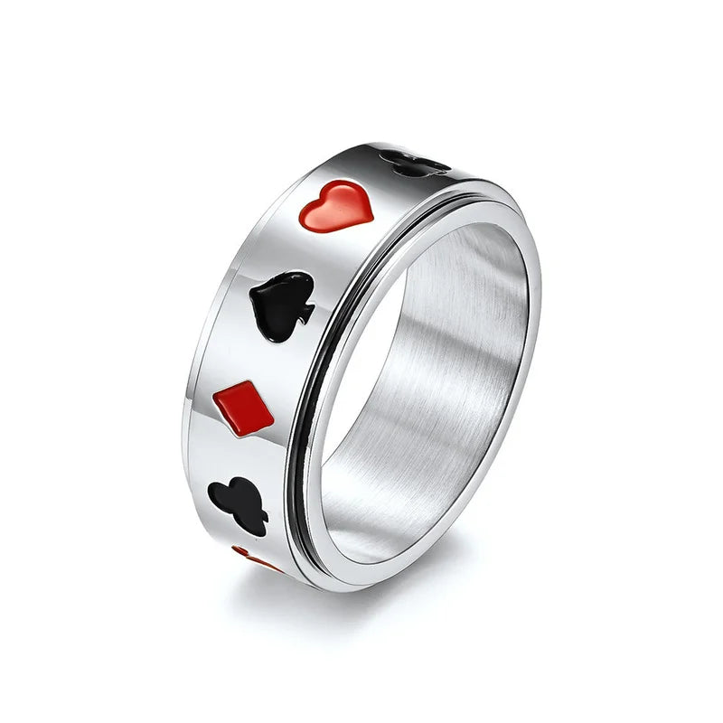 Stainless Steel Spinner Fidget Ring – Punk Skull Star Unisex Spinner Fidget Ring Nixie