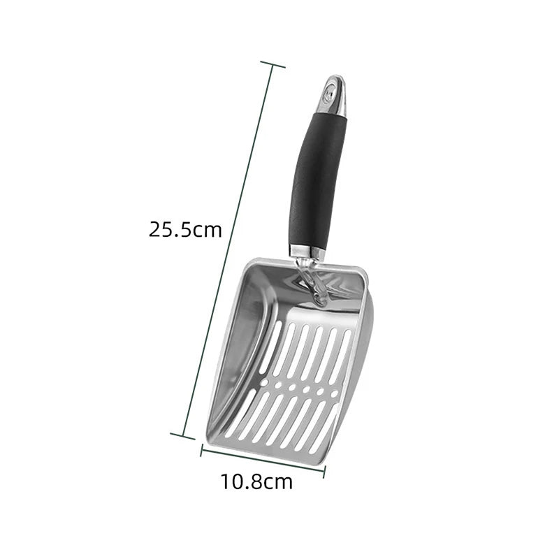 Stainless Steel Cat Litter Scoop – Long Handle Pet Cleaning Tool Cat Litter Scoop Nixie