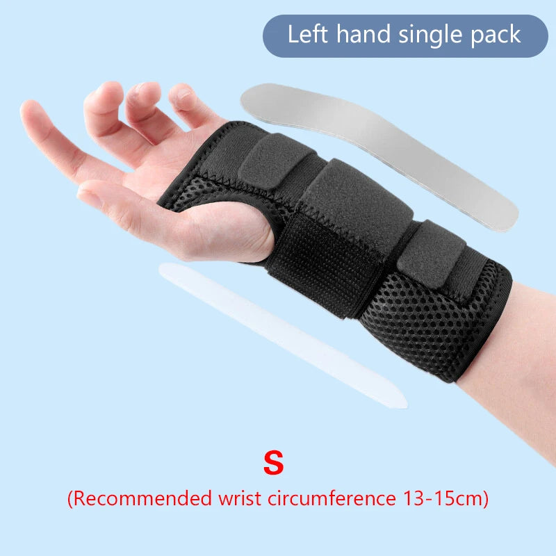 Adjustable Wrist Brace Dual Aluminum Splint – Right & Left Wrist Brace Splint Nixie black-Left-S