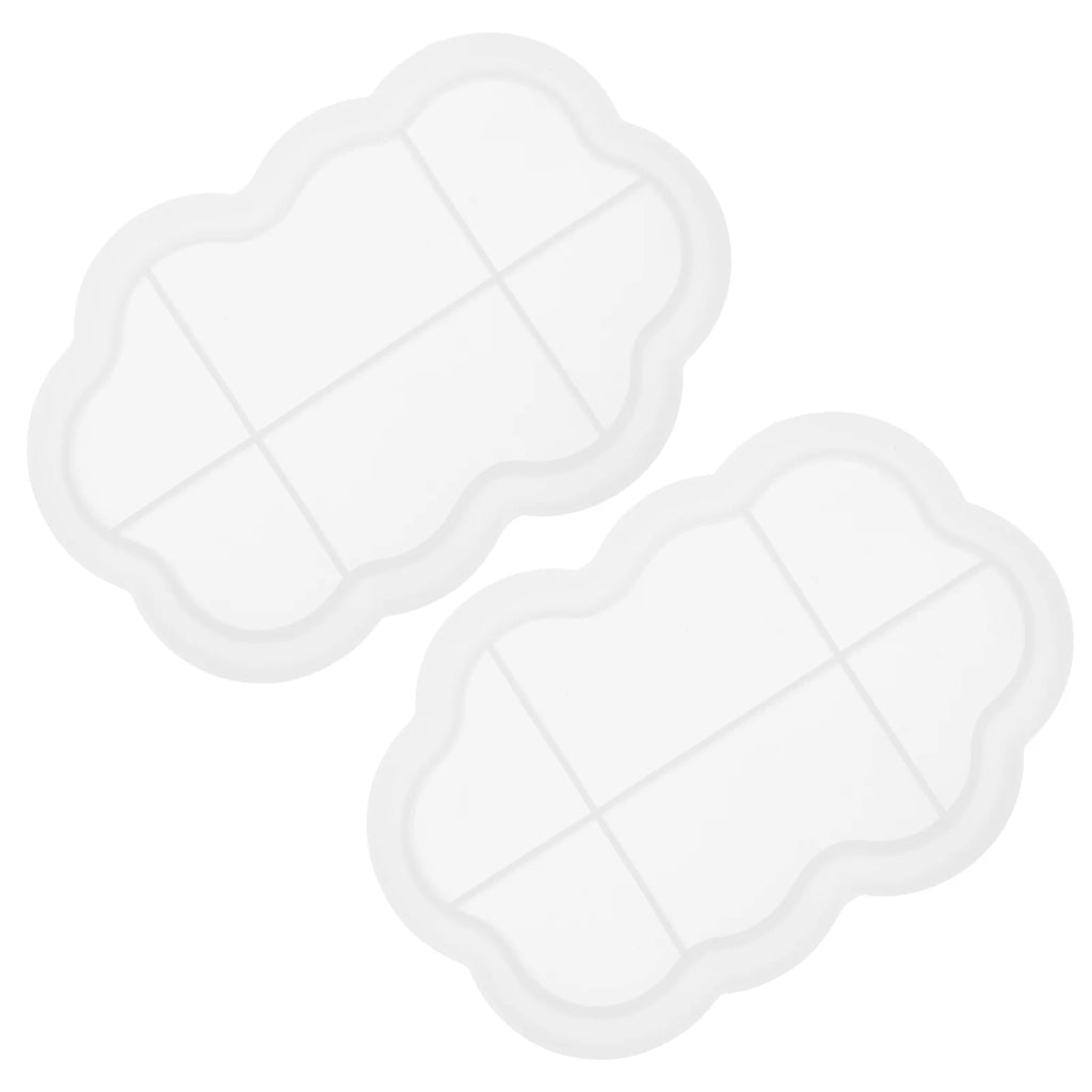 2Pcs Cloud Shape Silicone Mold Tray – DIY Resin & Storage Silicone Craft Mold Nixie White 2 clouds