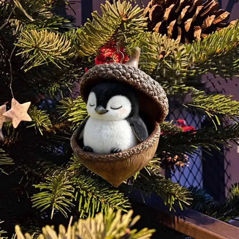 Animal Christmas Ornaments 2D Flat Acrylic Xmas Tree Pendant Christmas Ornament Nixie