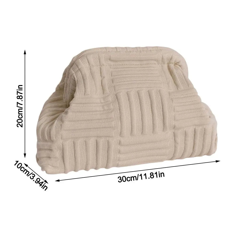 Knit-Textured Evening Clutch Bag | Large Makeup Bag for Women Evening Clutch Bag Nixie