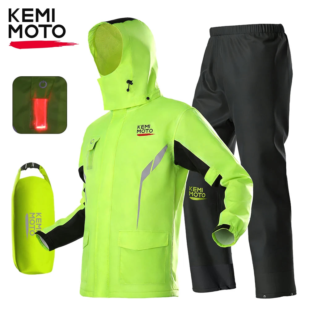 KEMIMOTO Waterproof Motorcycle Rain Suit – Jacket & Pants Motorcycle Rain Suit Nixie