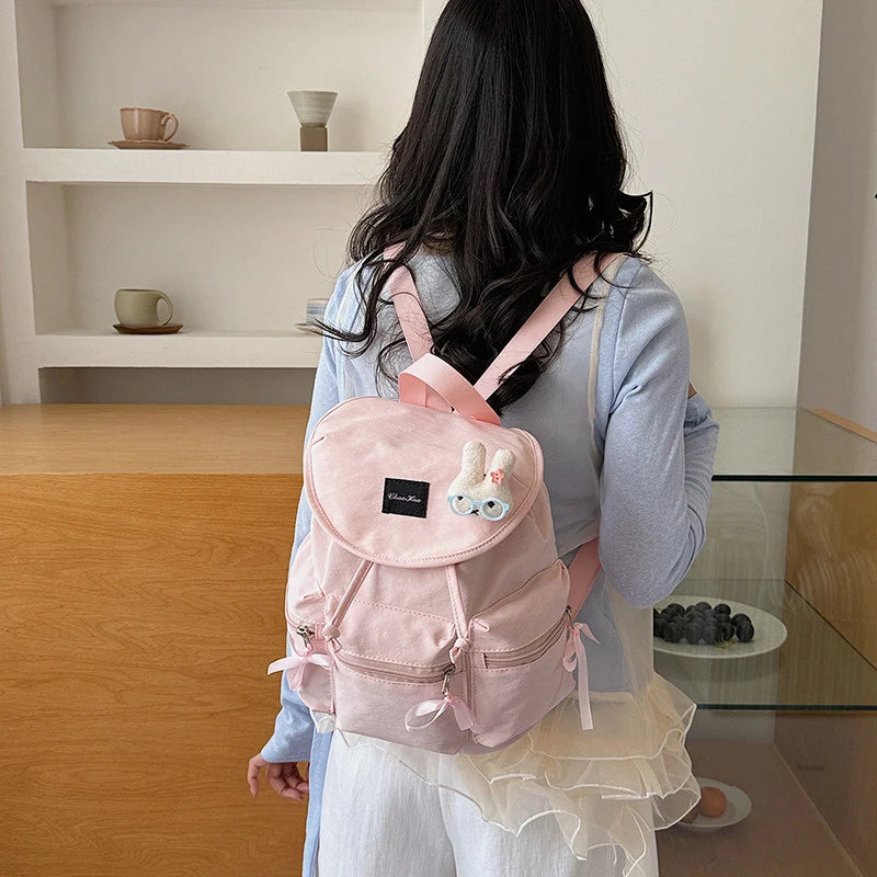 Korean-Style Small Canvas Backpack for Women | Travel & School Women's Backpack Nixie