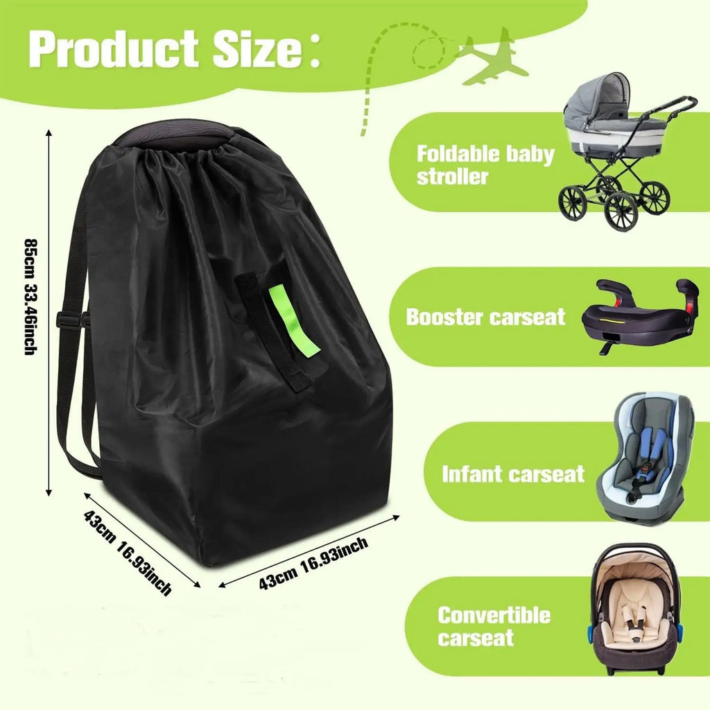Car Seat Travel Bag – Foldable, Heavy Duty with Reflective Strip Car Seat Travel Bag Nixie