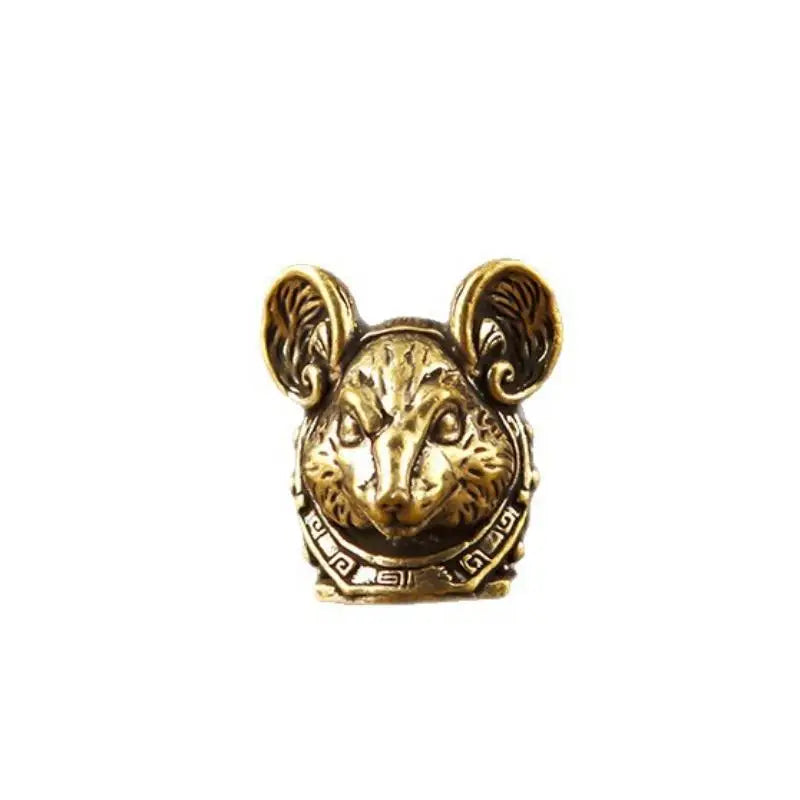 Brass Chinese Zodiac Animal Head Figurine | Vintage Collectible Collectible Figurine Nixie