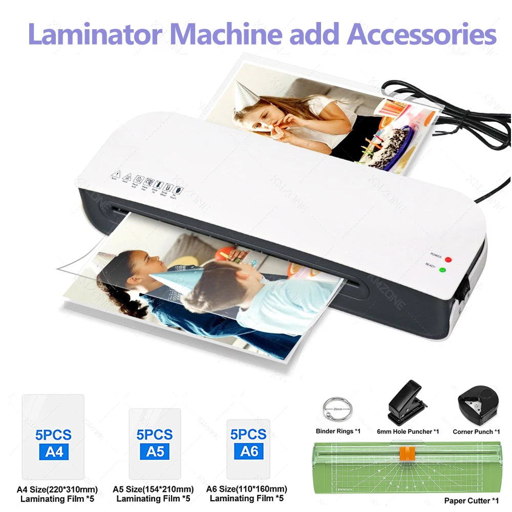 INSTOFC SL289 A4 Laminator Set – Hot & Cold with Pouches Laminator Machine Set Nixie green EU