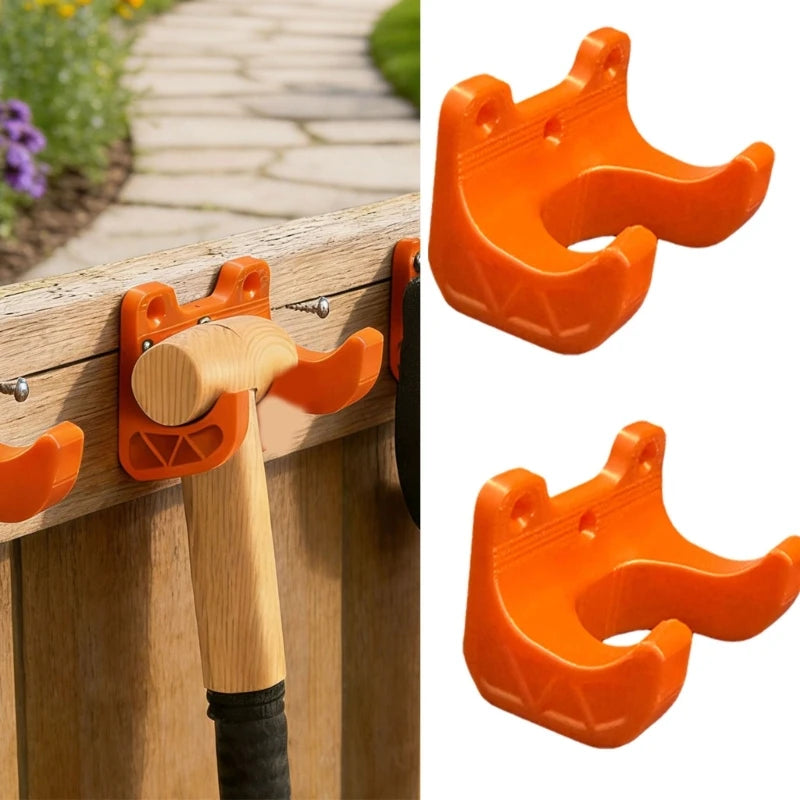 Space-Saving Garden Tool Hanger Plastic Wall Hook Rack