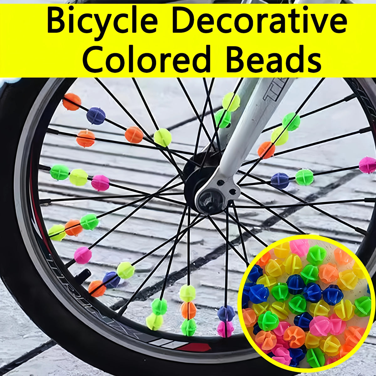 72 Colorful Bicycle Spoke Beads – Clip-On Wheel Decorations Bicycle Spoke Beads Nixie