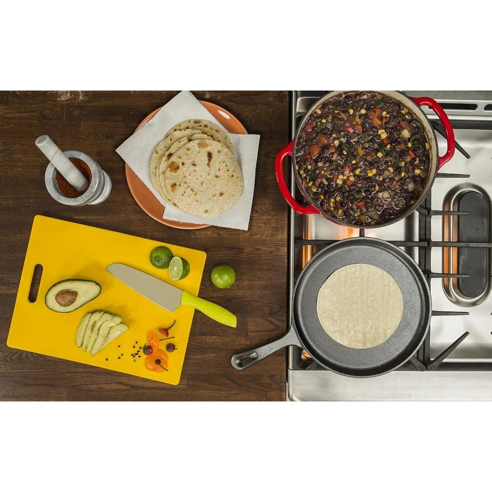 Pre-Seasoned Cast Iron Griddle Pan | Stove, Oven & Campfire Cast Iron Griddle Pan Nixie