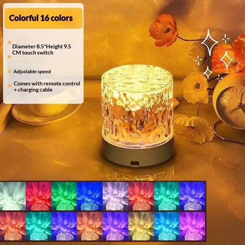 16-Color Rotating Water Ripple Ocean Projector Night Light Projector Night Light Nixie