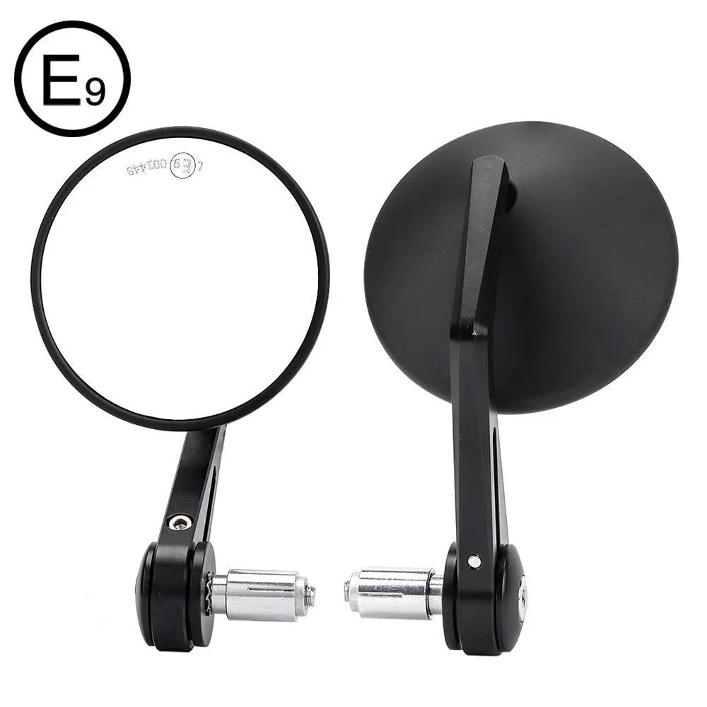 KEMITOUR Bar End Mirrors Universal 7/8" Motorcycle Handlebars Motorcycle Bar End Mirrors Nixie Round