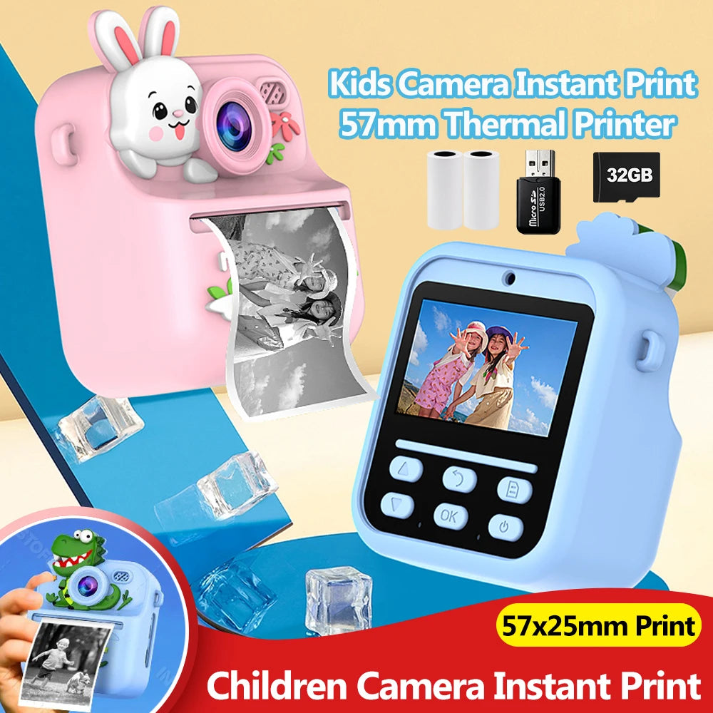 Kids Digital Camera with Thermal Printer – HD 1080P & 32GB Kids Digital Camera Nixie