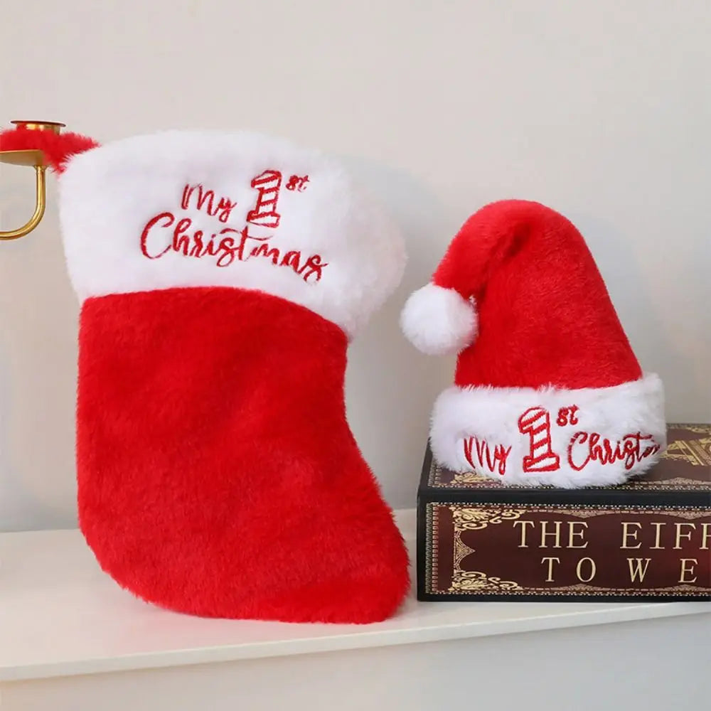 Christmas Hat & Sock Gift Set – Plush Xmas Holiday Party Christmas Gift Set Nixie