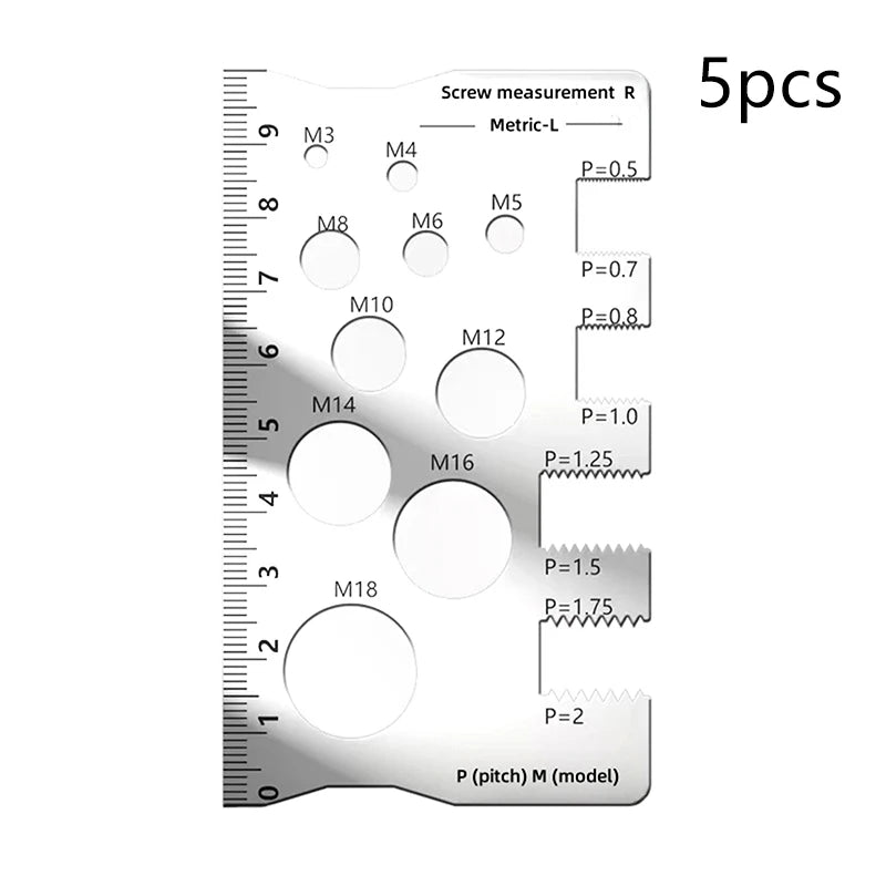 Stainless Steel Thread Gauge – Bolt Nut Screw Measurement Tool