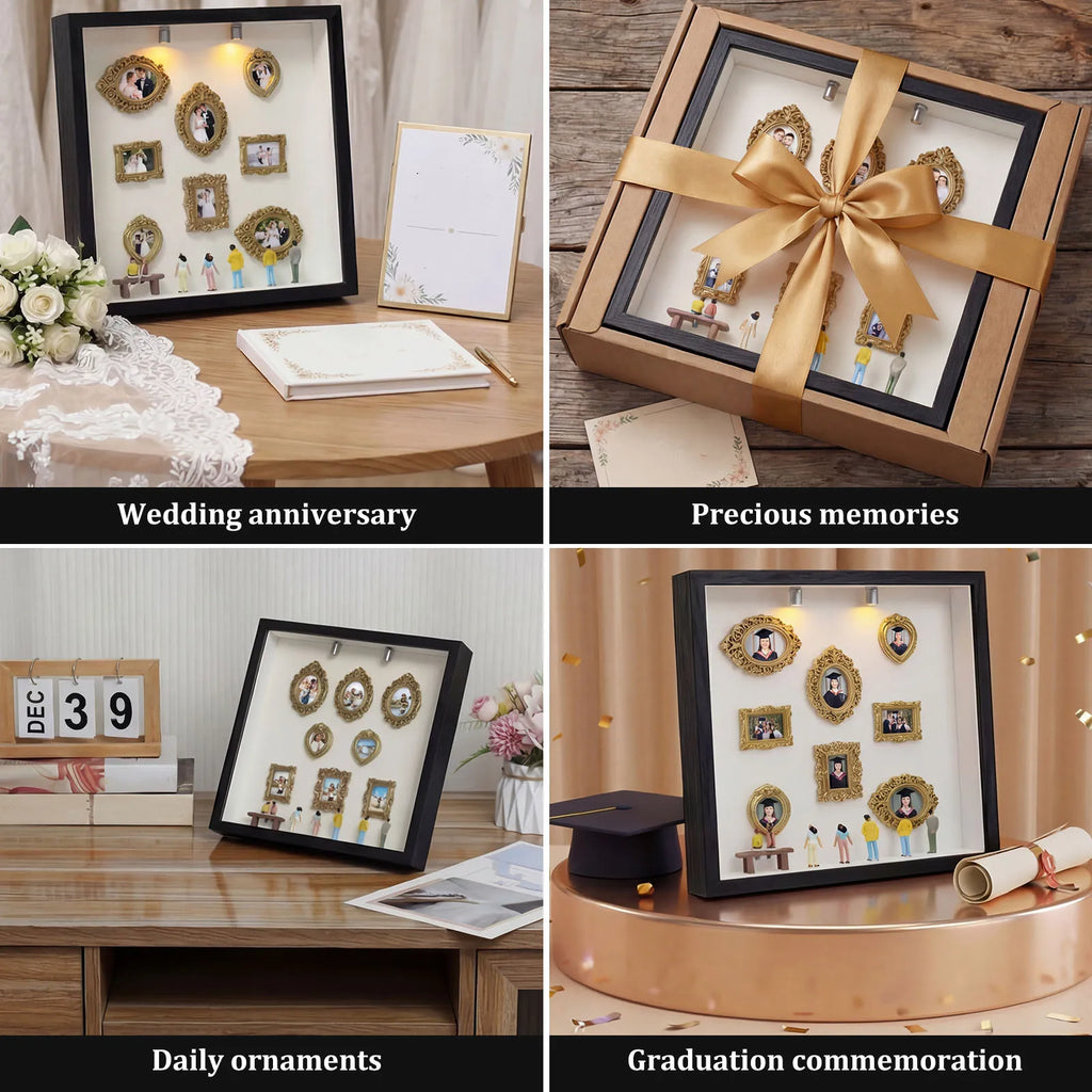 DIY Mini Museum Shadow Box Kit with Gold Frames | Nixie